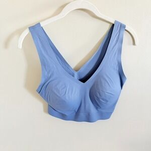 Floatley Cozy Bra Wirefree Seamless Full Coverage Bra Embedded Pads M Periwinkle